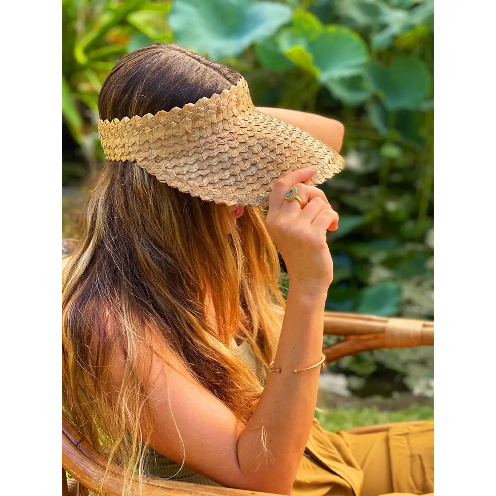 
                  
                    Load image into Gallery viewer, Straw Sun Visor Hat (Adults)
                  
                