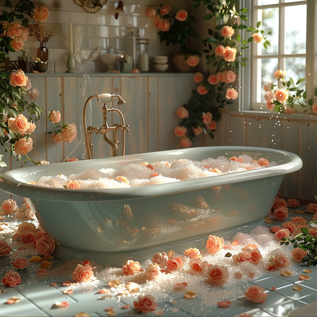 Rose Salt Scrub Bath